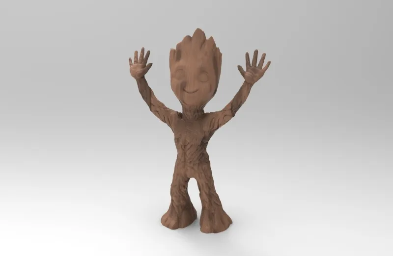 Nhân vật Baby Groot giơ tay lên trời