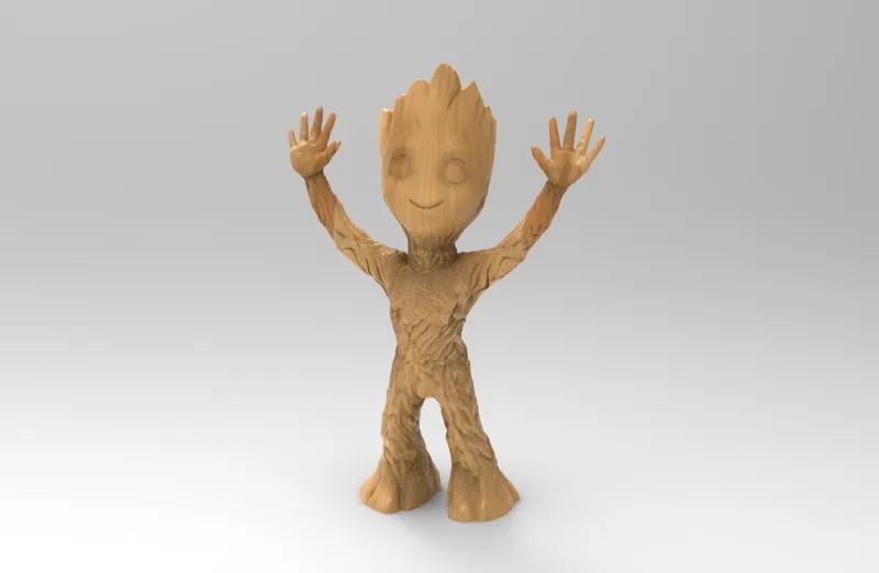 Nhân vật Baby Groot giơ tay lên trời