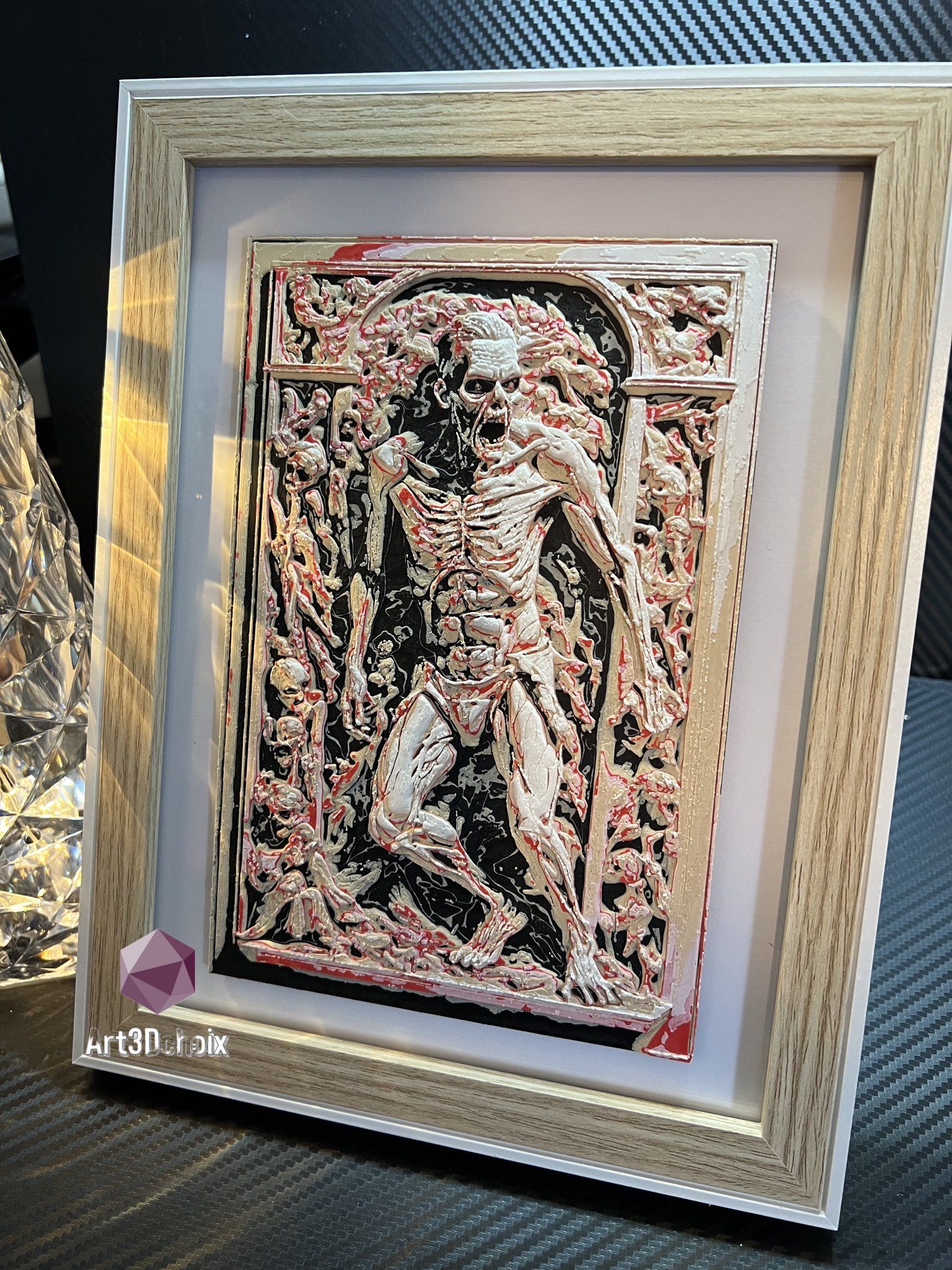 Tranh 3D đầu lâu nghệ thuật theo phong cách Hueforge