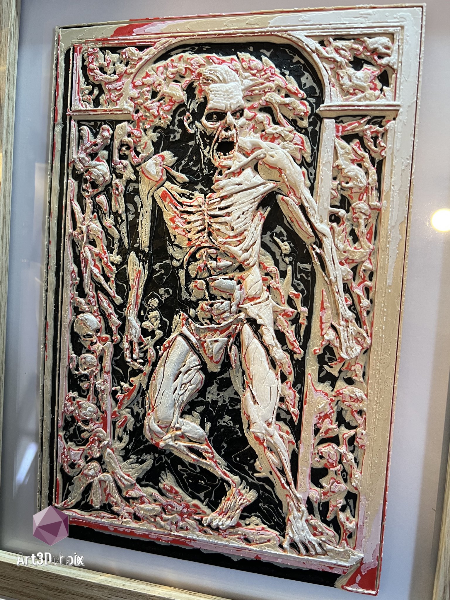 Tranh 3D đầu lâu nghệ thuật theo phong cách Hueforge