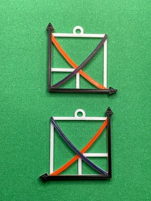 Bông tai biểu đồ cung-cầu nhiều màu sắc cho nhà kinh tế học