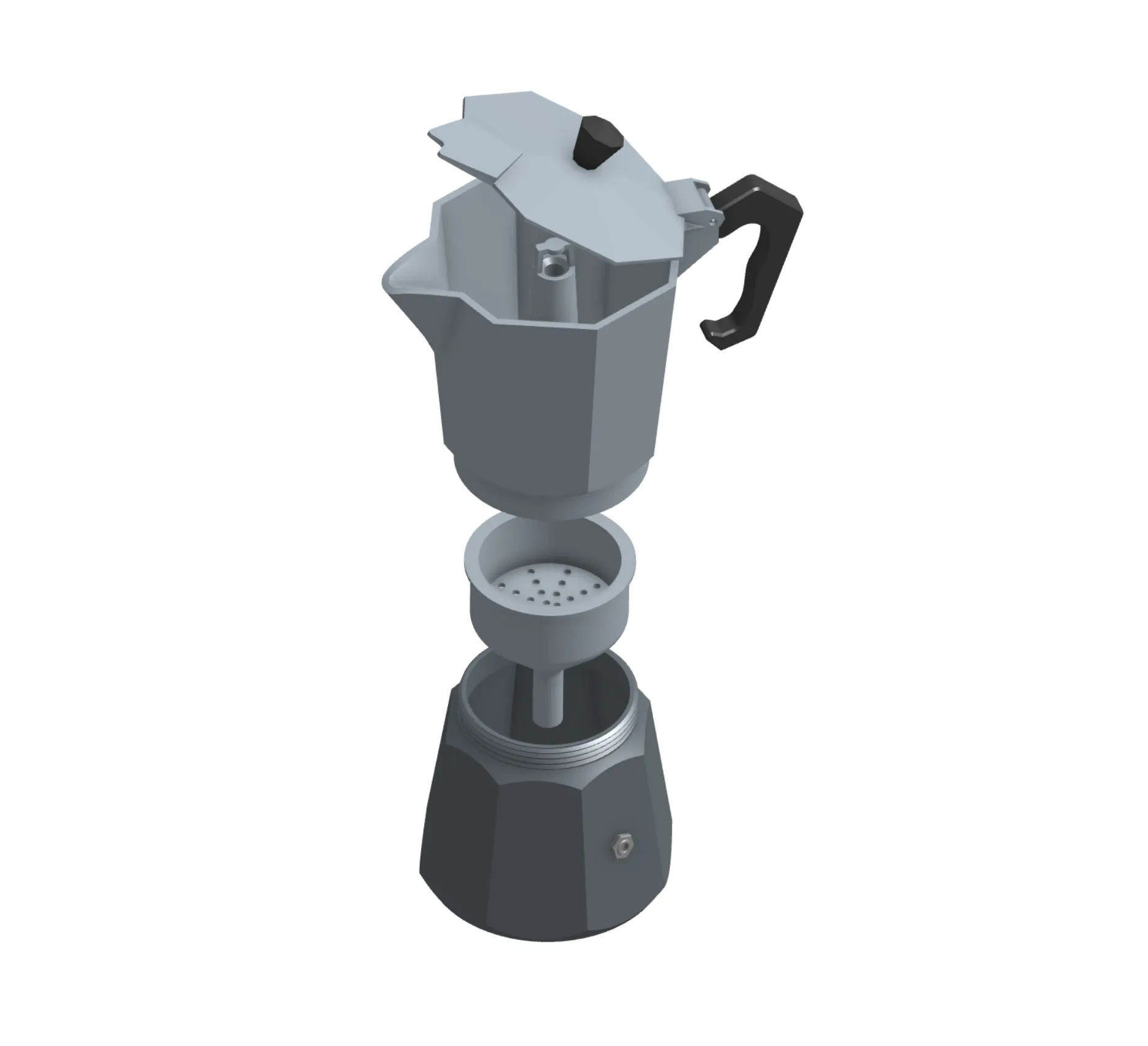 Moka Coffee Pot / Cafetera Italiana (Mô hình 3D in không cần support)