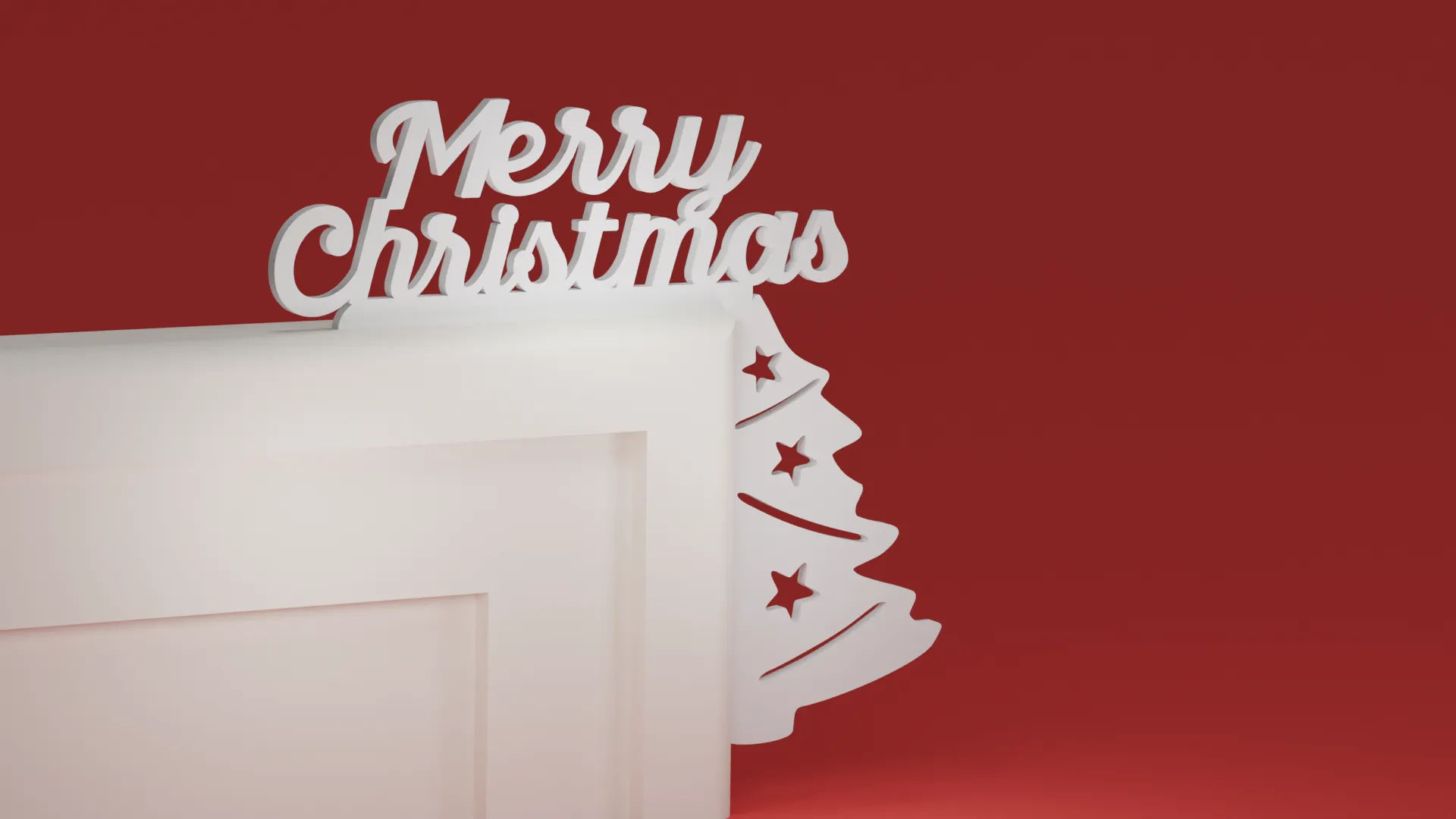 Phụ kiện góc cửa Giáng Sinh 52 - Cây Thông Noel & Chúc Mừng Năm Mới