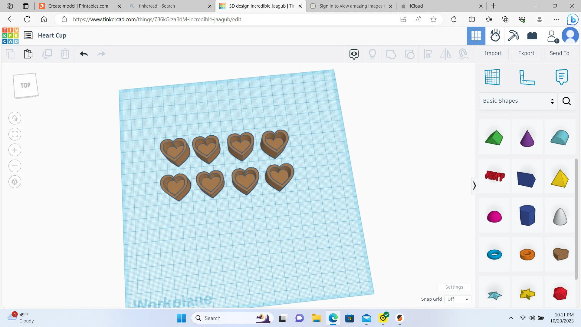 Cốc mực hình trái tim cho nghệ thuật xăm hình