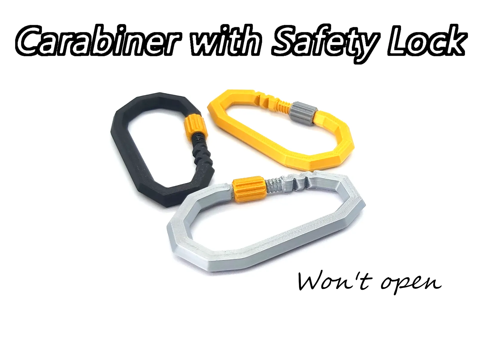 Móc Carabiner Chữ Nhật Có Khóa An Toàn