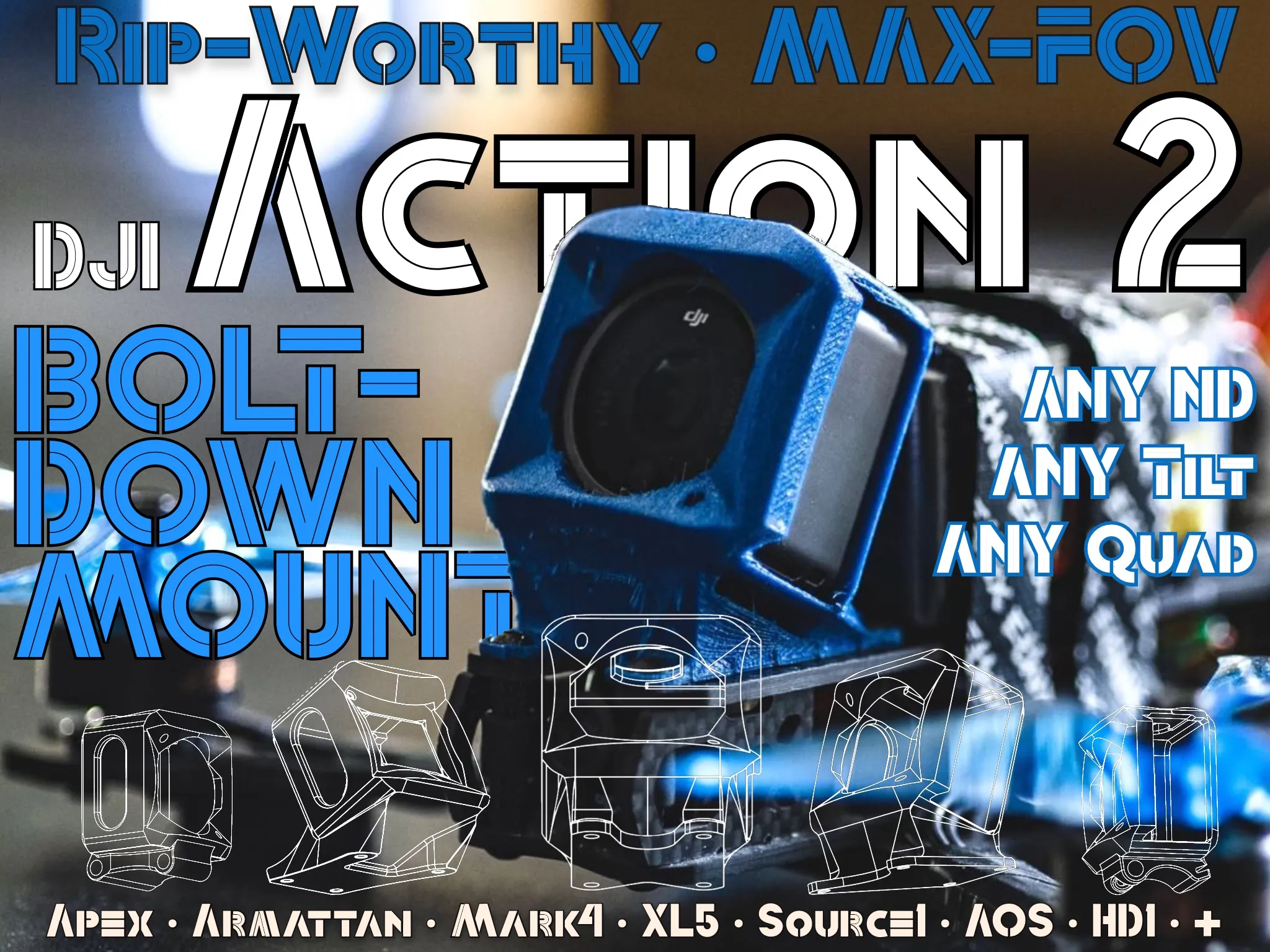 Đế TPU DJI Action 2 cho Drone T4 Max FOV