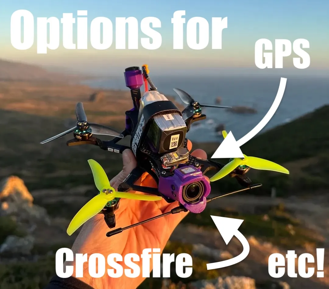 Giá Đỡ FPV Pod: cho O3, Walksnail, mọi thứ, Max-FOV, không cánh quạt, bảo vệ tối đa, mọi quad, mọi cam!