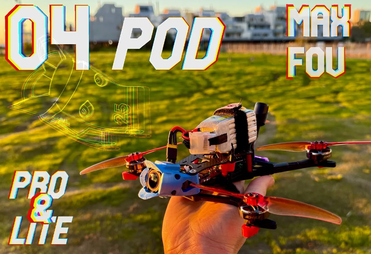 Giá đỡ DJI O4 Pro/Lite: FPV Max-FOV, gần như mọi quad/nghiêng/ND