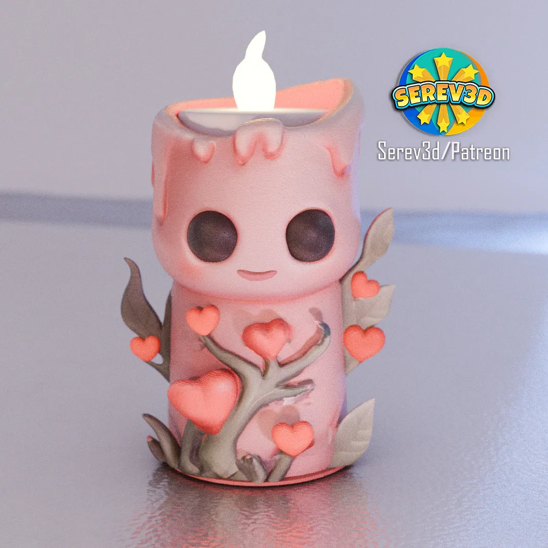 Chân Nến Valentine Dễ Thương (có chỗ giấu thư)-Serev3D