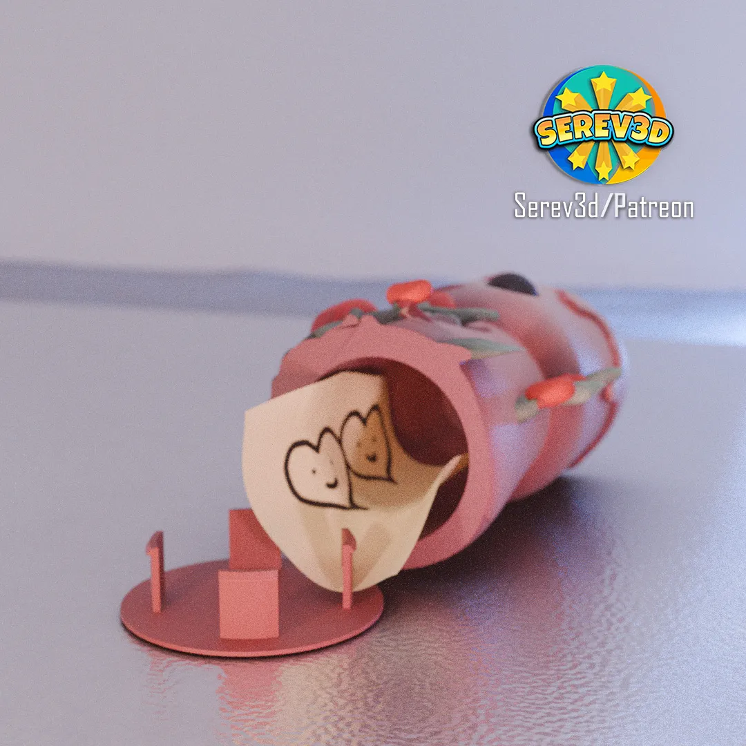 Chân Nến Valentine Dễ Thương (có chỗ giấu thư)-Serev3D