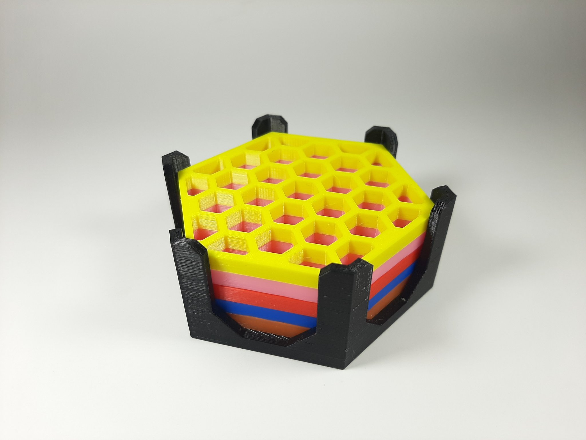 Đế Lót Ly Họa Tiết Lục Giác & Hộp Đựng