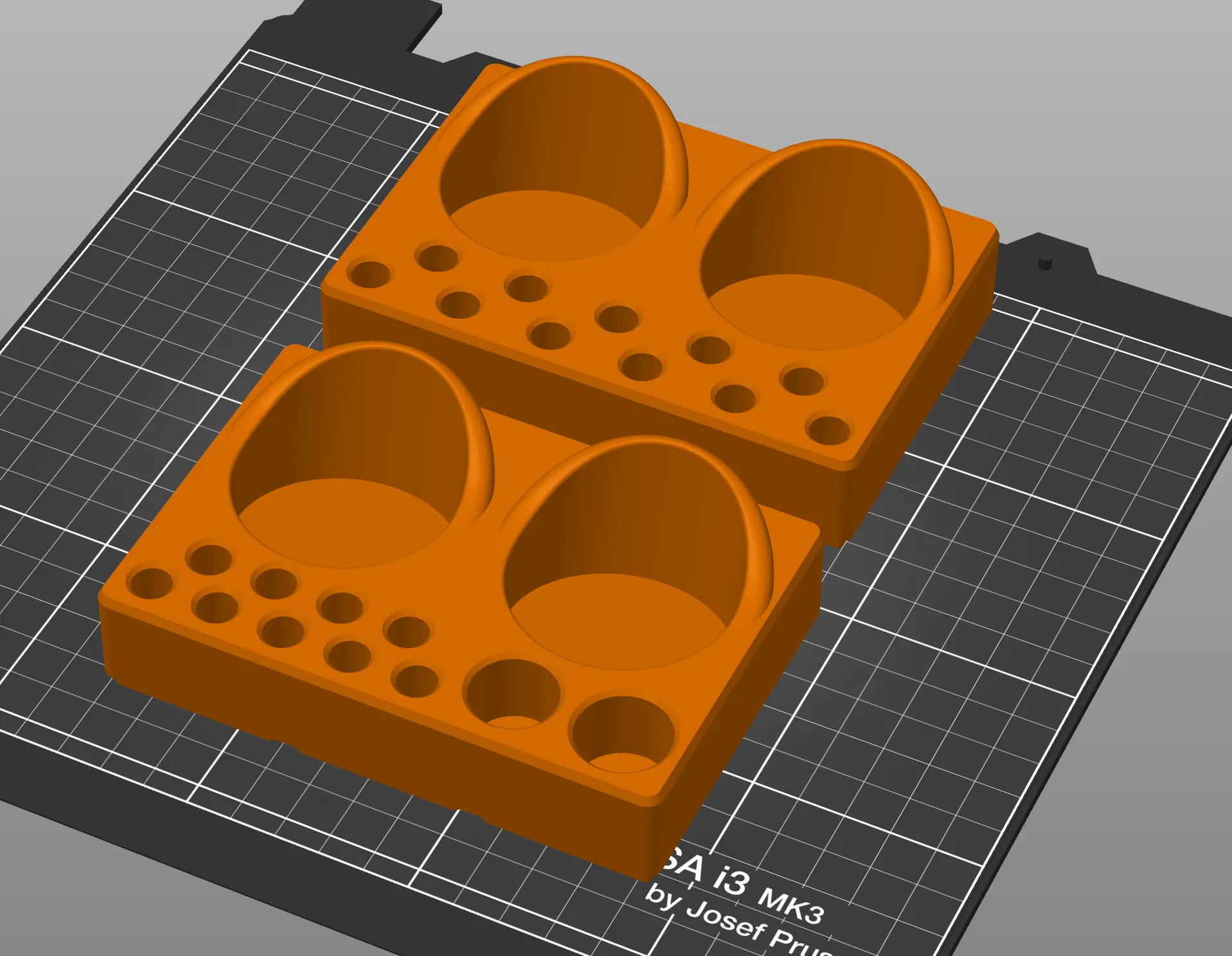 Giá đỡ 2 chai lăn khử mùi và bàn chải TePe cho #Gridfinity