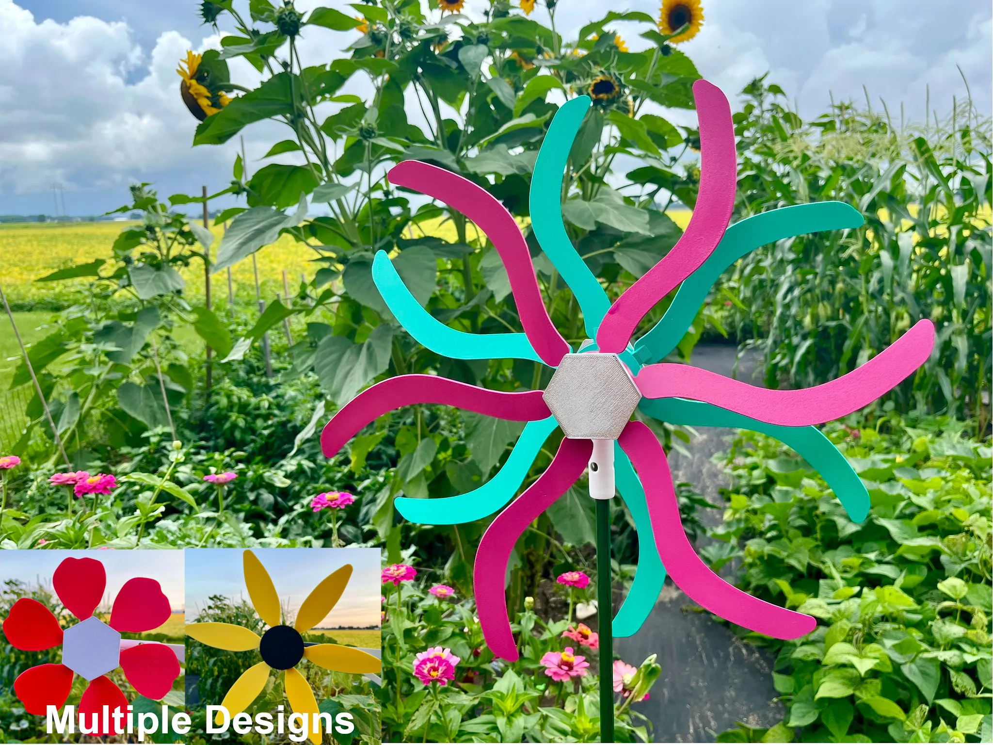 Chong chóng Vườn Kép - In Dễ Dàng, Lắp Ghép