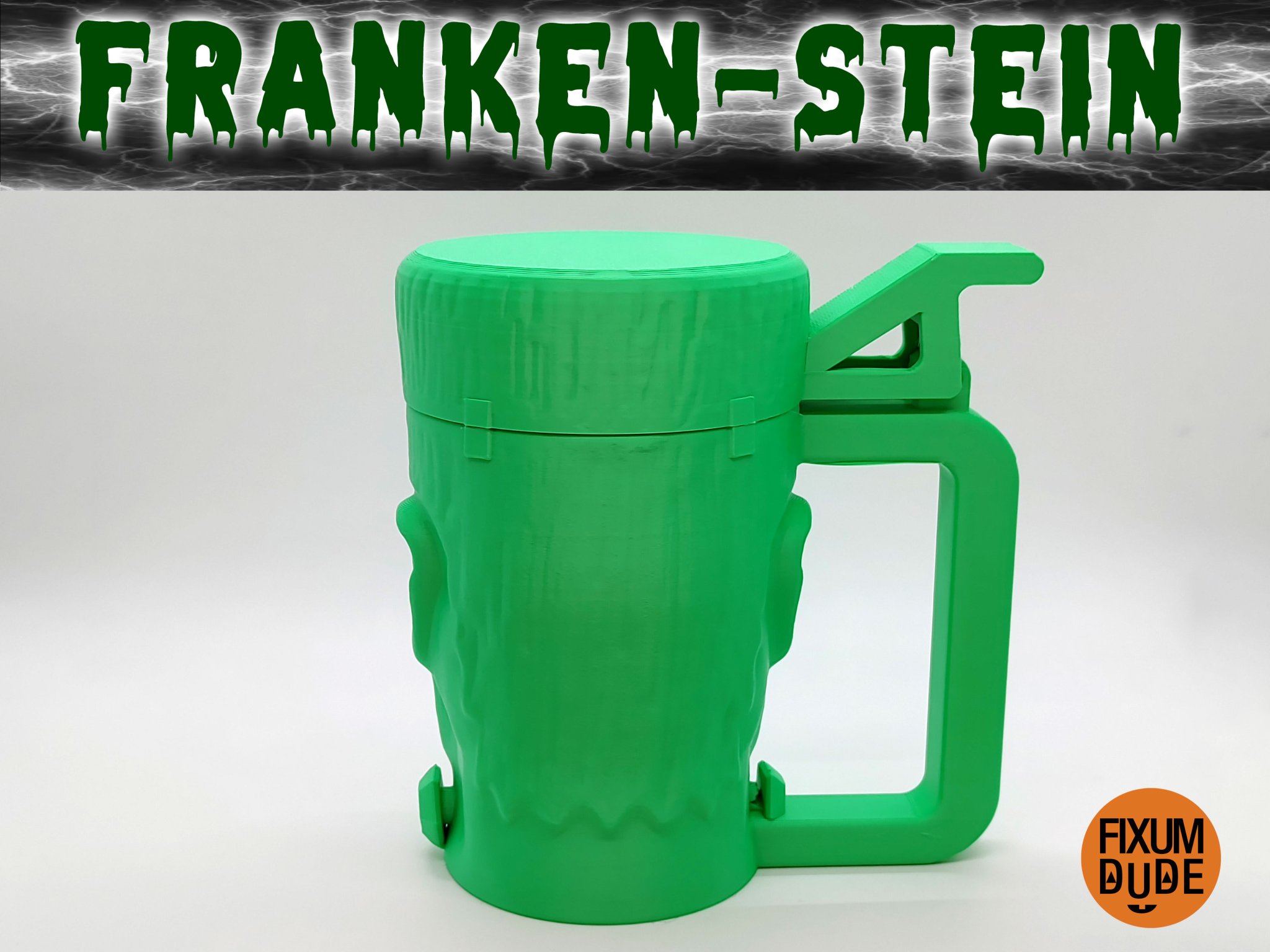 Coozie giữ lạnh hình Franken-Stein với nắp bật