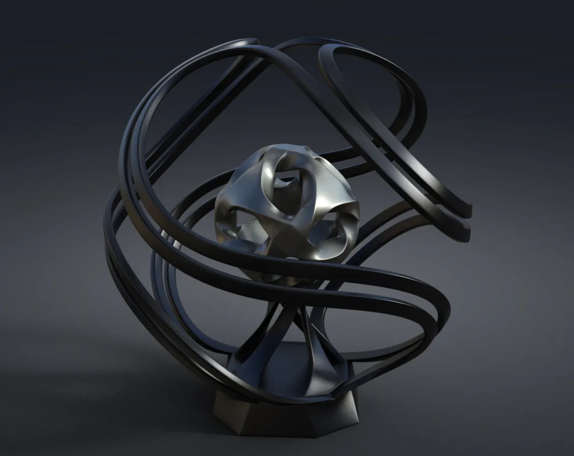 Cúp thiết kế trừu tượng giải thưởng 3DPI 2024