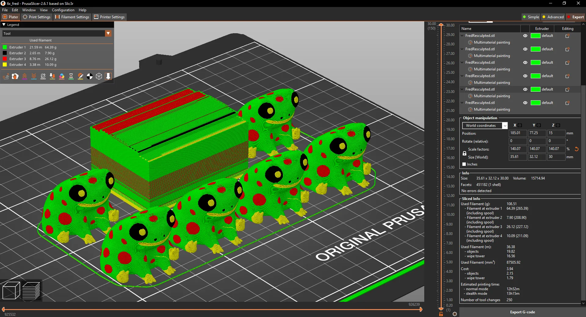 Ếch cây độc màu sắc Fred trong nghệ thuật điêu khắc
