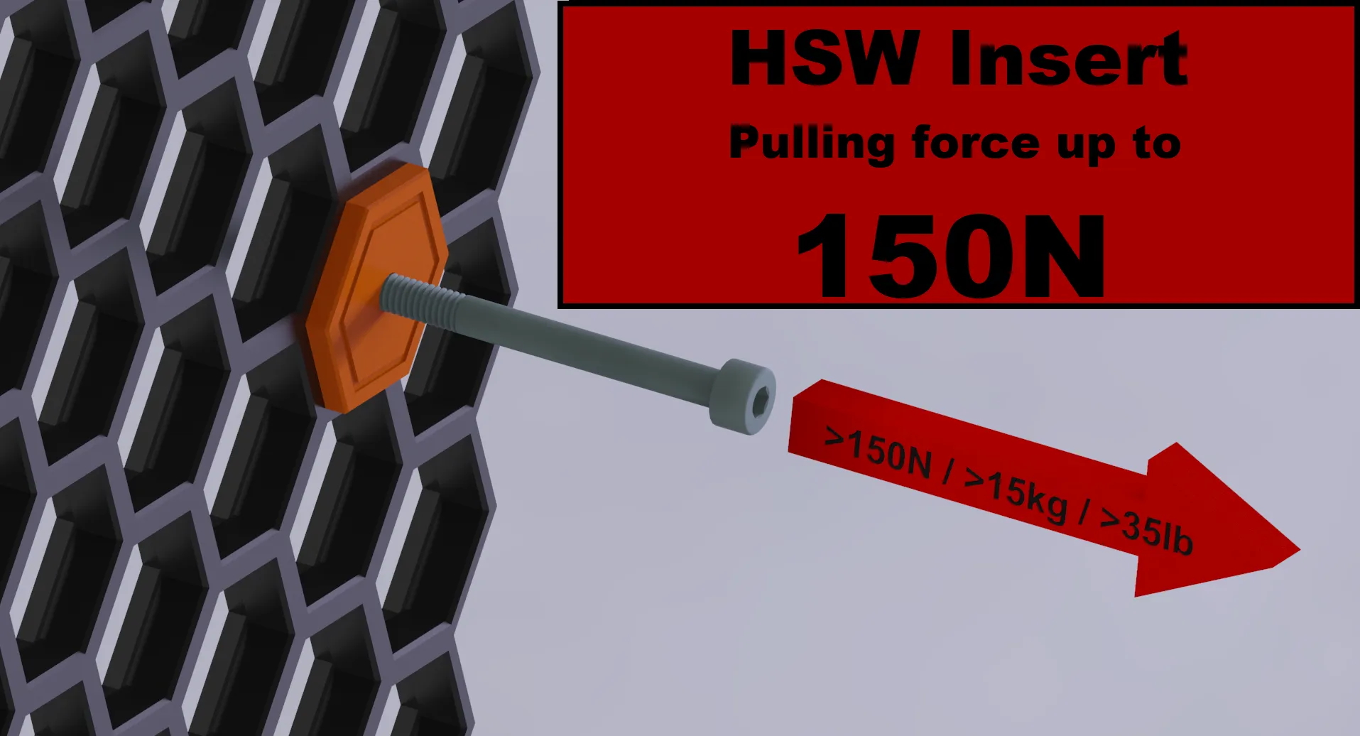 Chèn khóa cho tường lưu trữ tổ ong, tải trọng tối đa 15kg