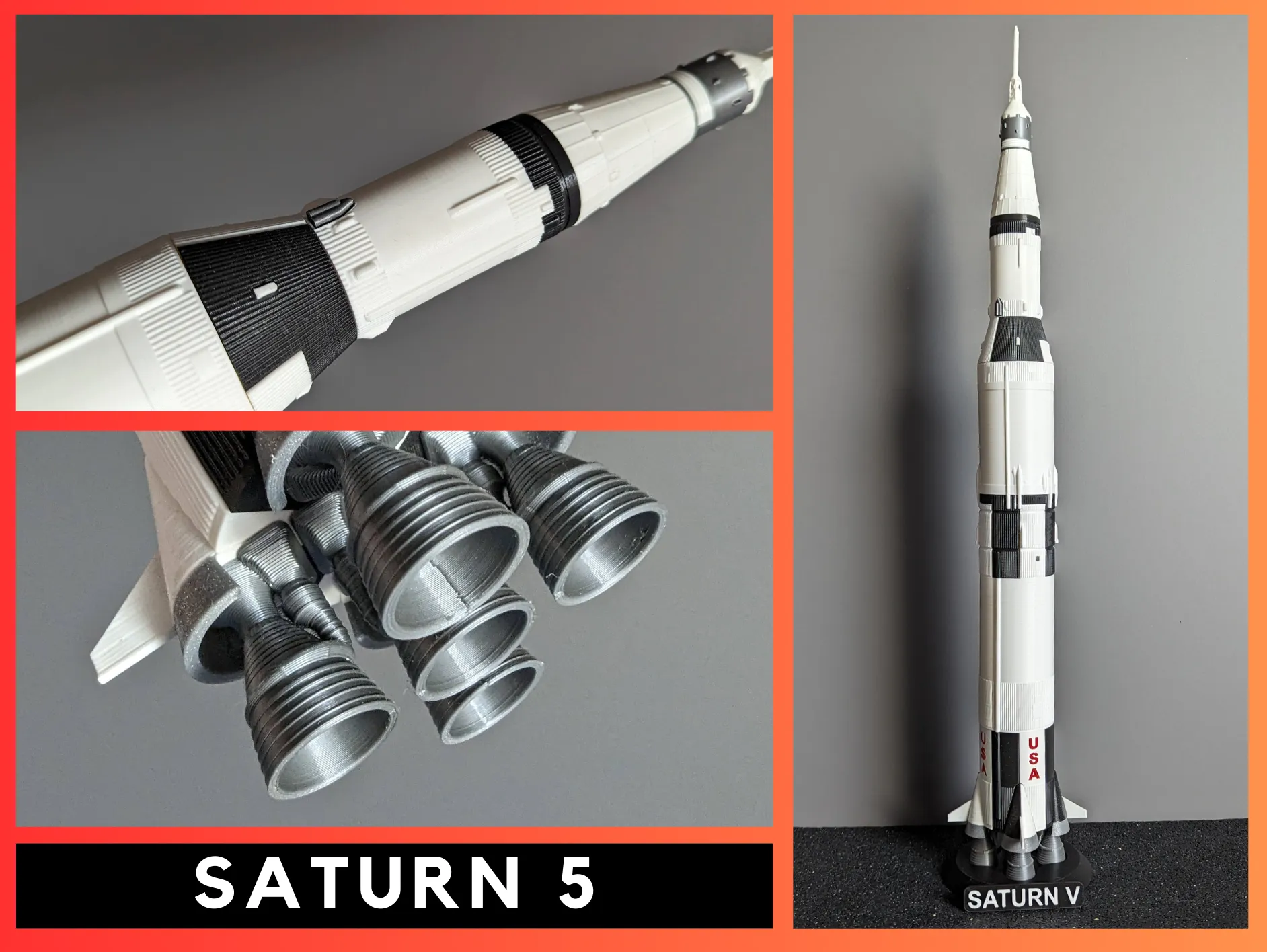 Mô hình tên lửa Saturn V tỉ lệ 1:200 chi tiết