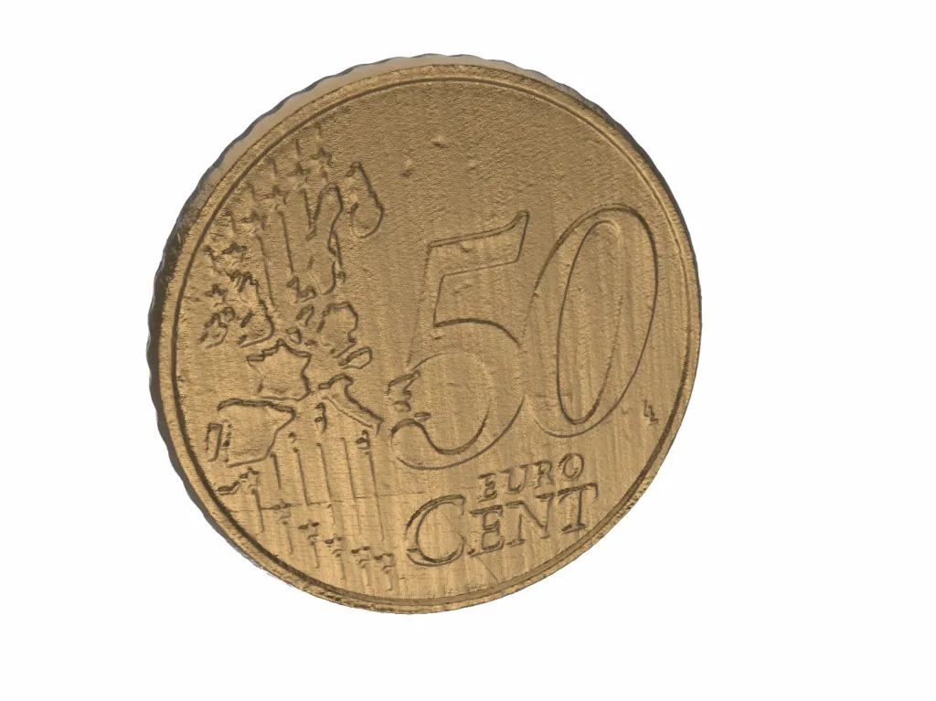 Tiền xu 50 Euro-Cent quét 3D