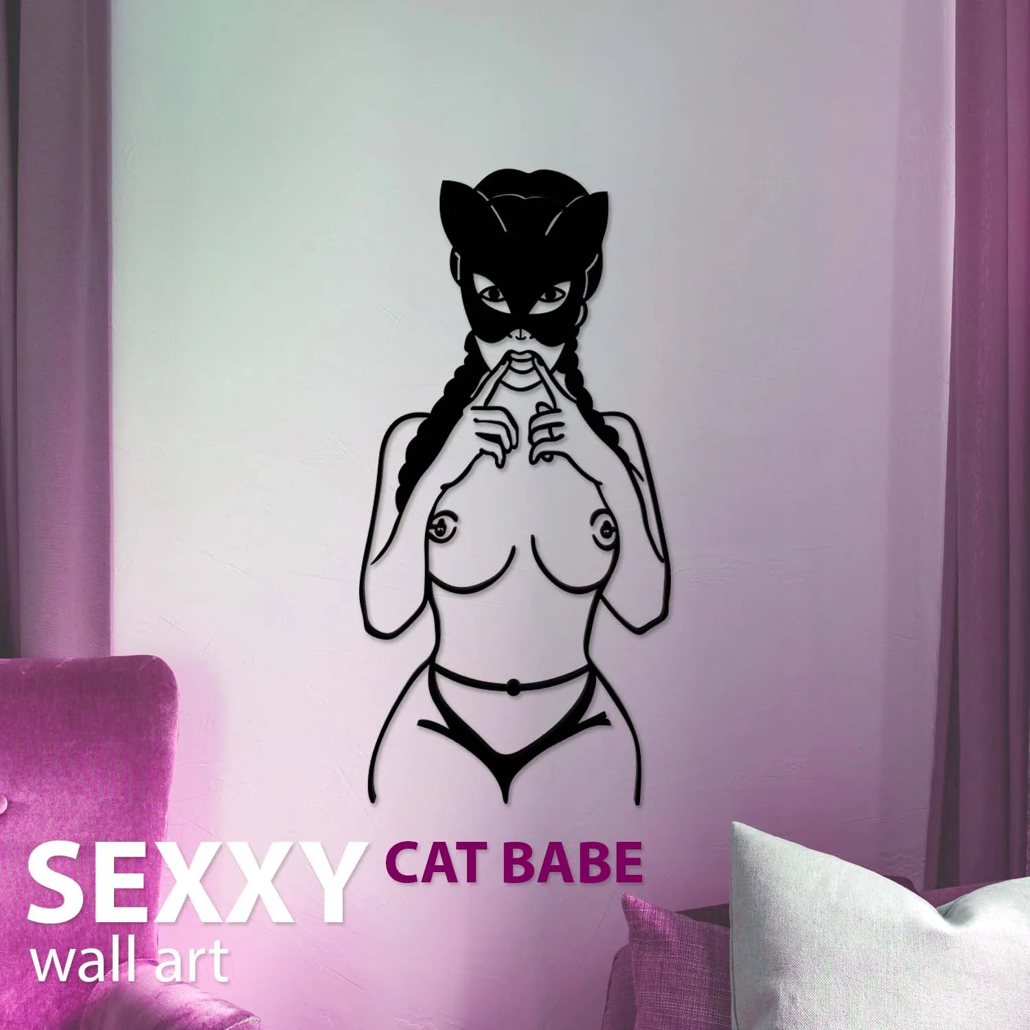 Tranh Treo Tường Sexy Cat Babe