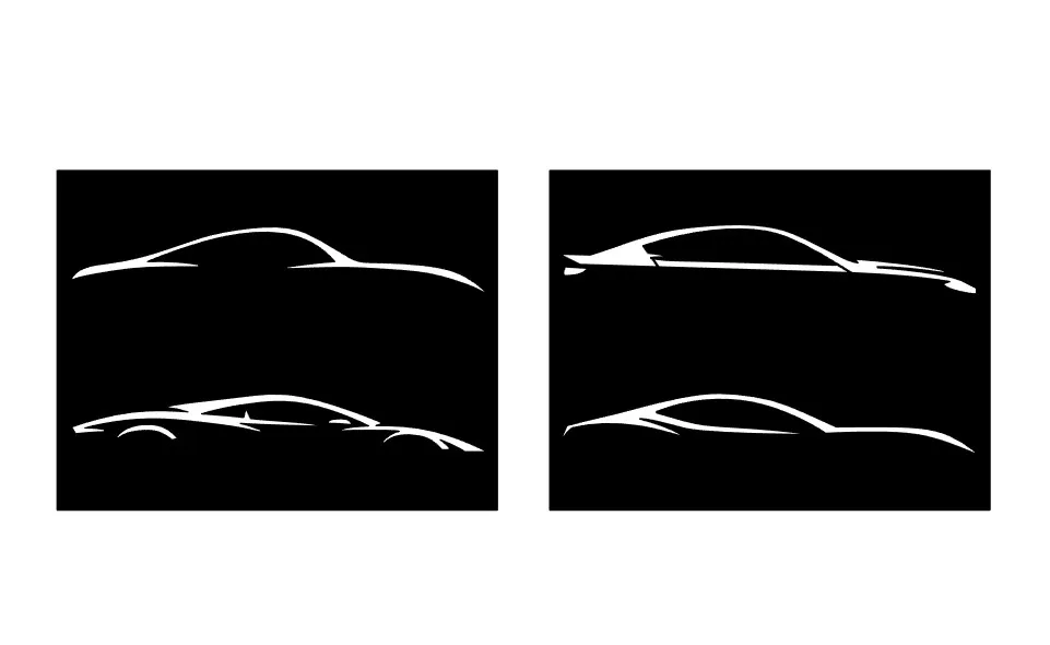 Silhouette của bốn siêu xe thể thao ấn tượng