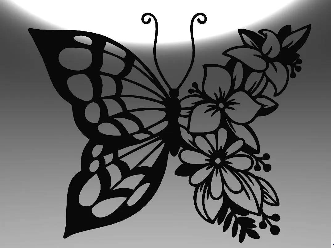 Cánh Bướm Hoa: Line Art Bướm Với Thiết Kế Hoa