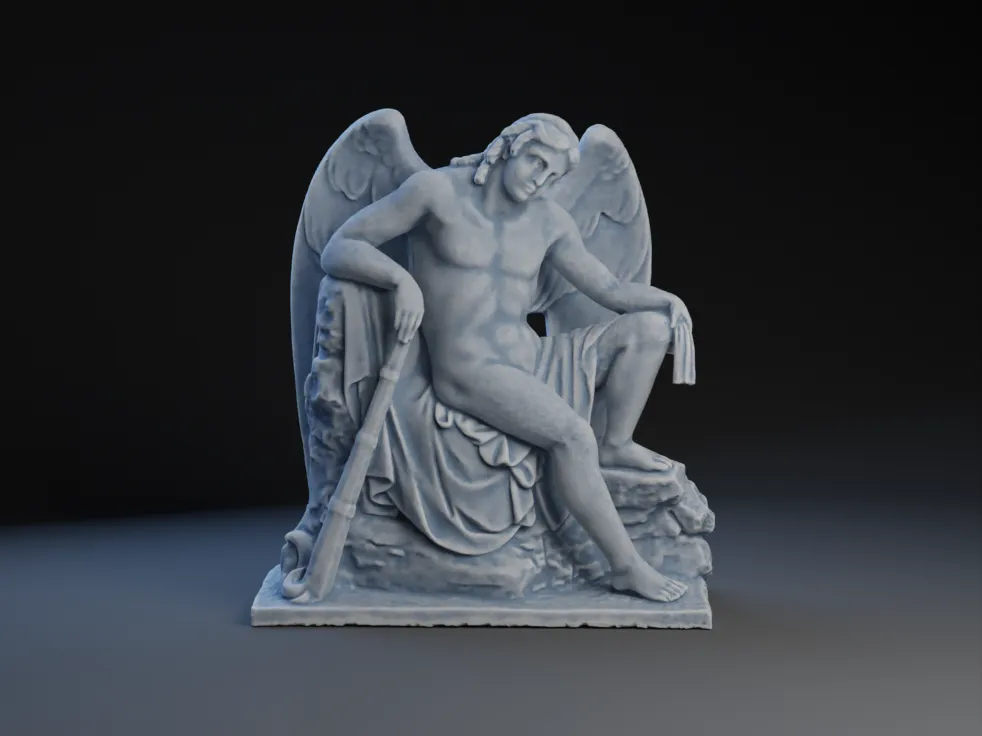 Thiên thần vườn bảo vệ với đôi cánh tinh tế