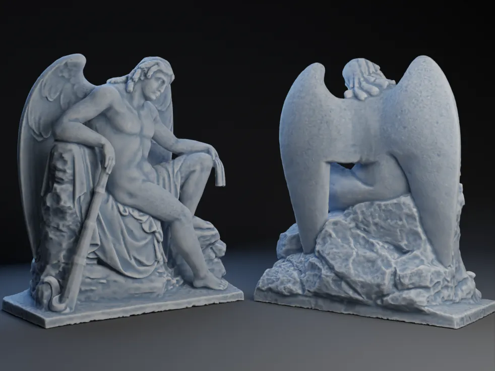 Thiên thần vườn bảo vệ với đôi cánh tinh tế