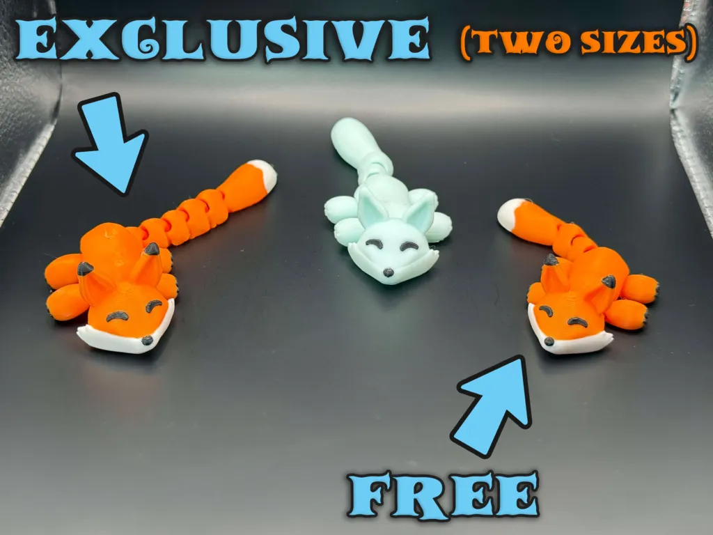 Cáo Kawaii Tí Hon Khớp Nối Dễ Thương (2 kiểu đuôi)