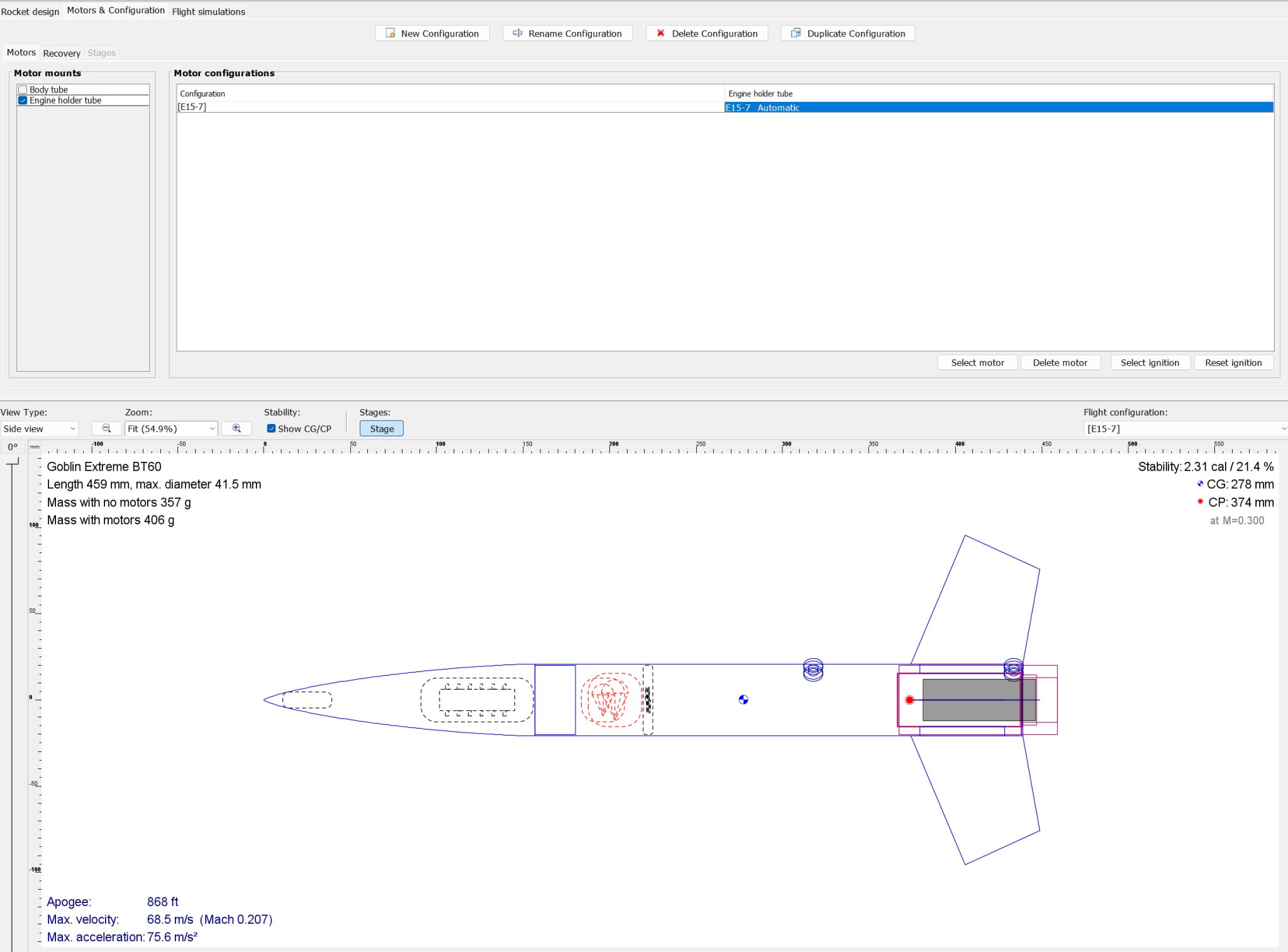 Tên lửa Mô hình Goblin Extreme - BT60 với Động cơ 29mm