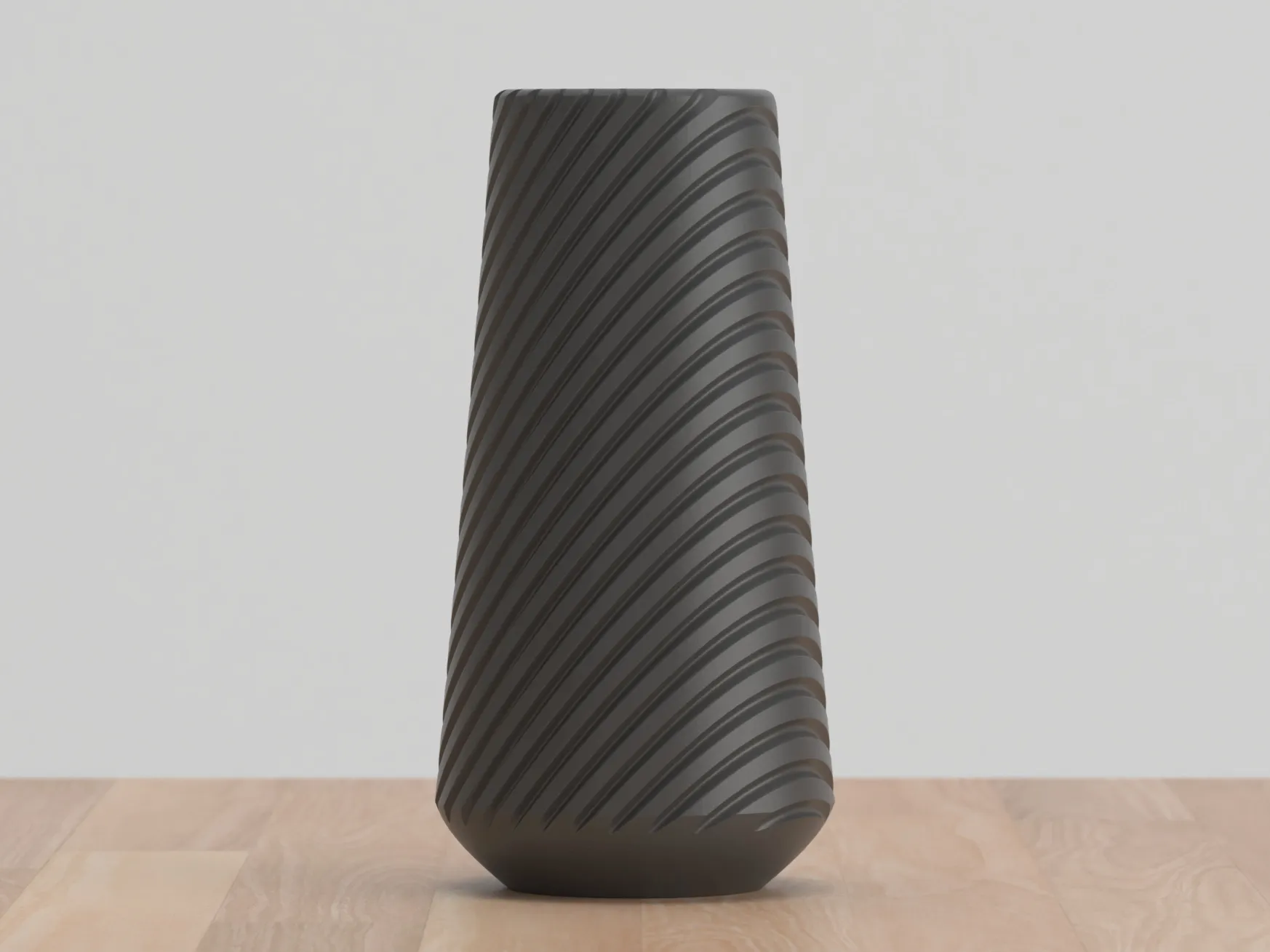 Bình hoa cao với họa tiết sóng uốn lượn