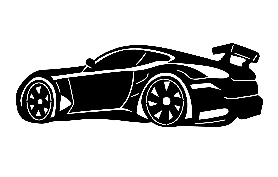 Silhouette của Siêu Xe Thể Thao kích thước 100mm x 230mm x 2mm