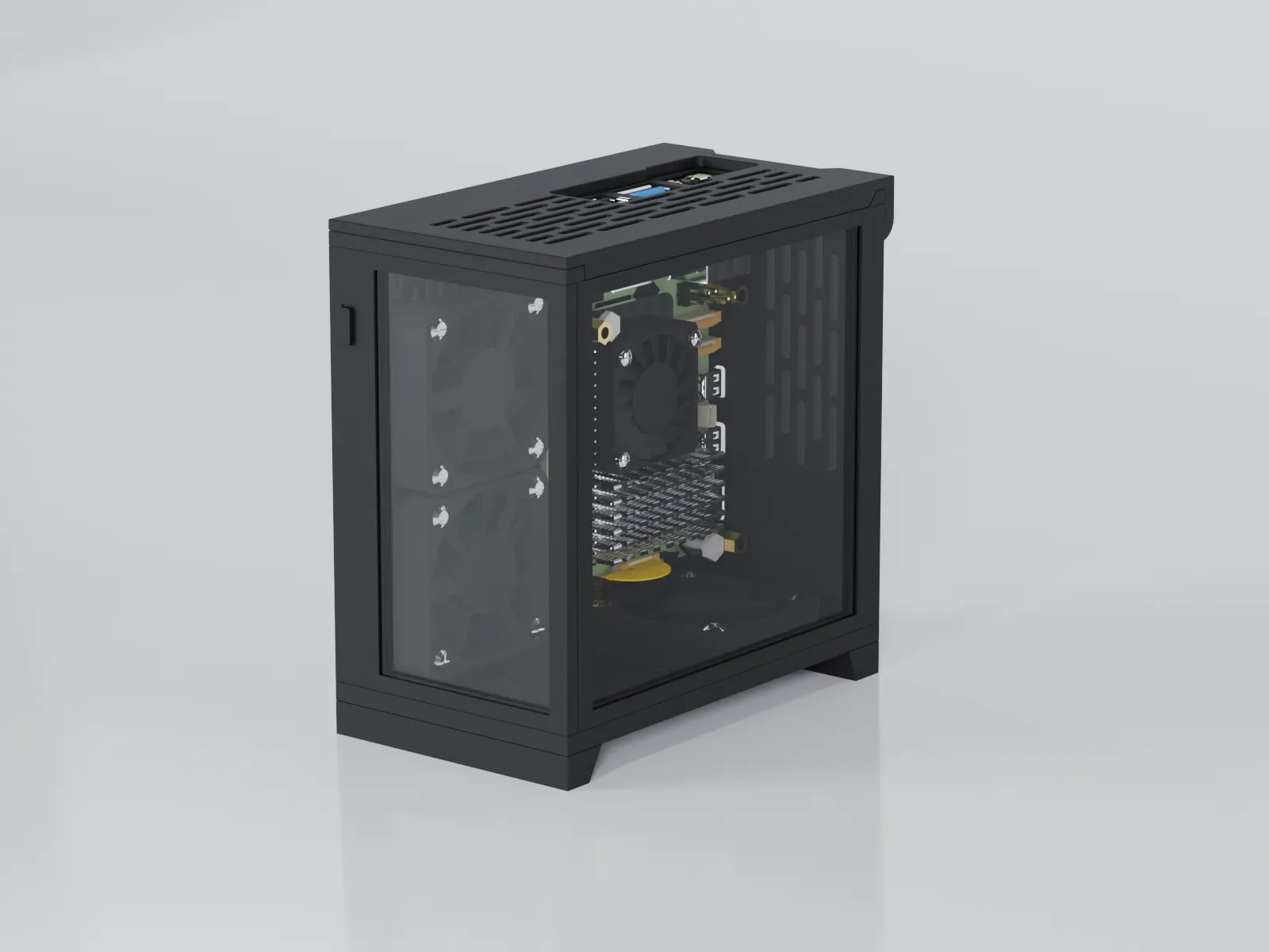 Vỏ PC Raspberry Pi 5, Tấm Mica, Hỗ Trợ NVME