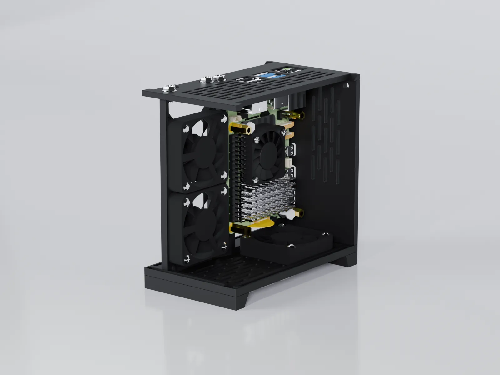 Vỏ PC Raspberry Pi 5, Tấm Mica, Hỗ Trợ NVME