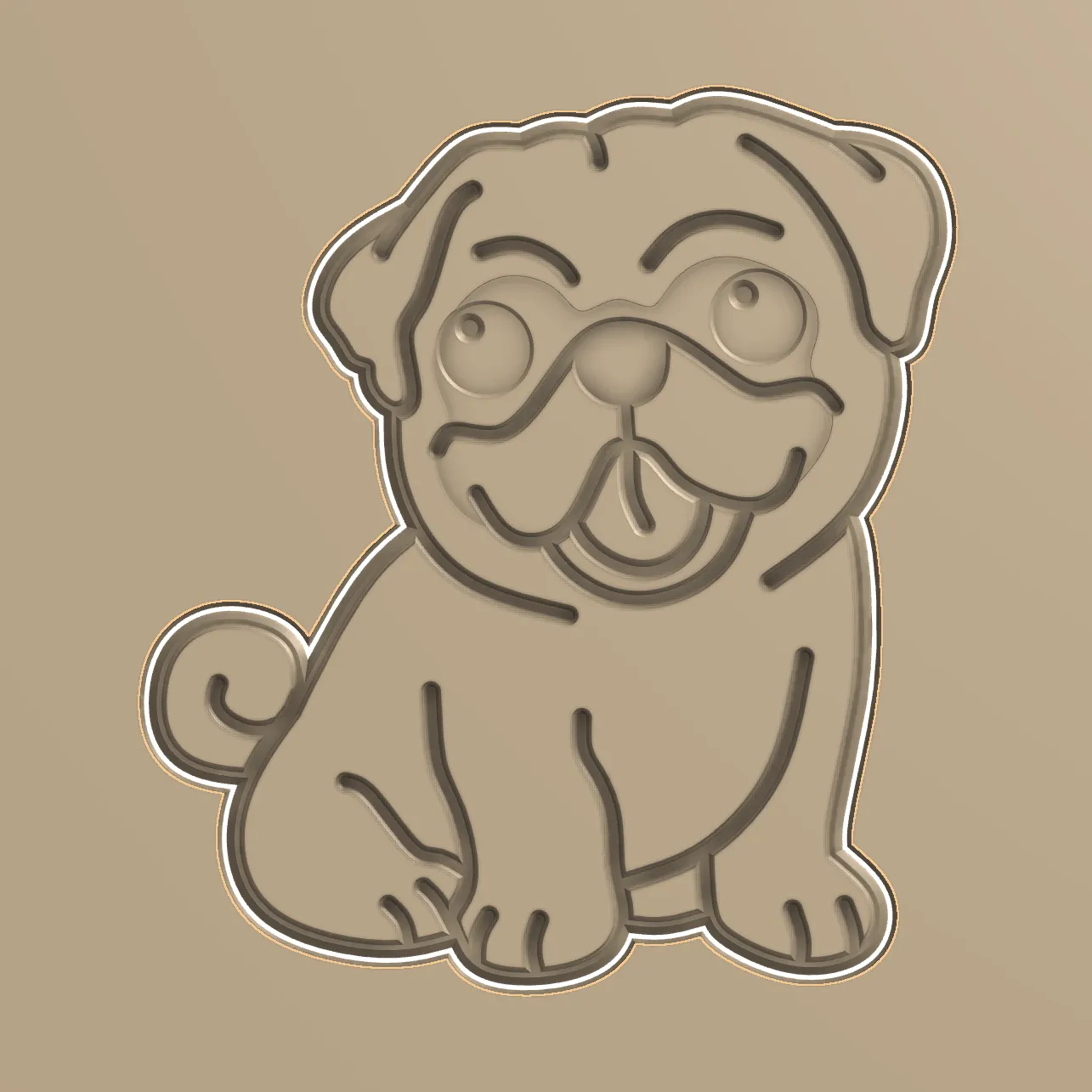 Khuôn Cắt Bánh Hình Chó Pug Dễ Thương