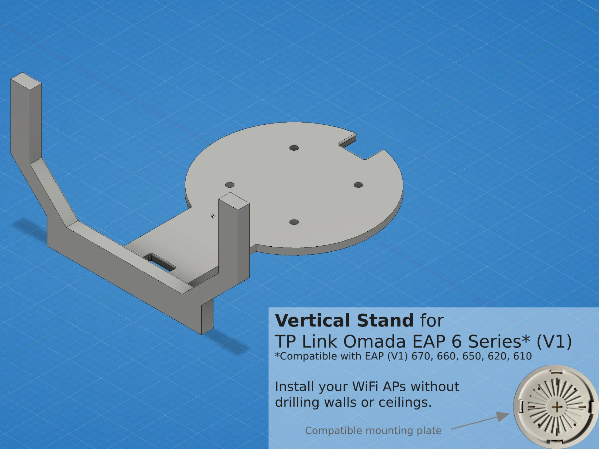 Giá đỡ đứng dọc cho dòng sản phẩm Omada EAP 6 (V1, EAP 670, 660...