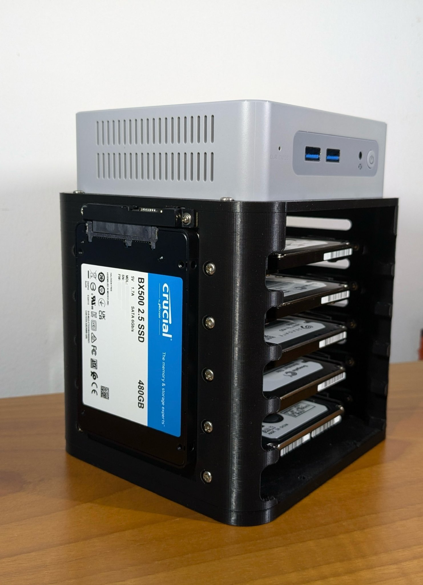 N100 NAS - Bộ lưu trữ 5 ngăn cho mini PC Beelink EQ12