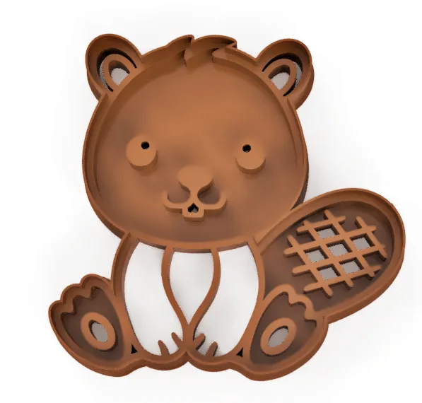 Khuôn bánh quy hình con hải ly cao 4 inch