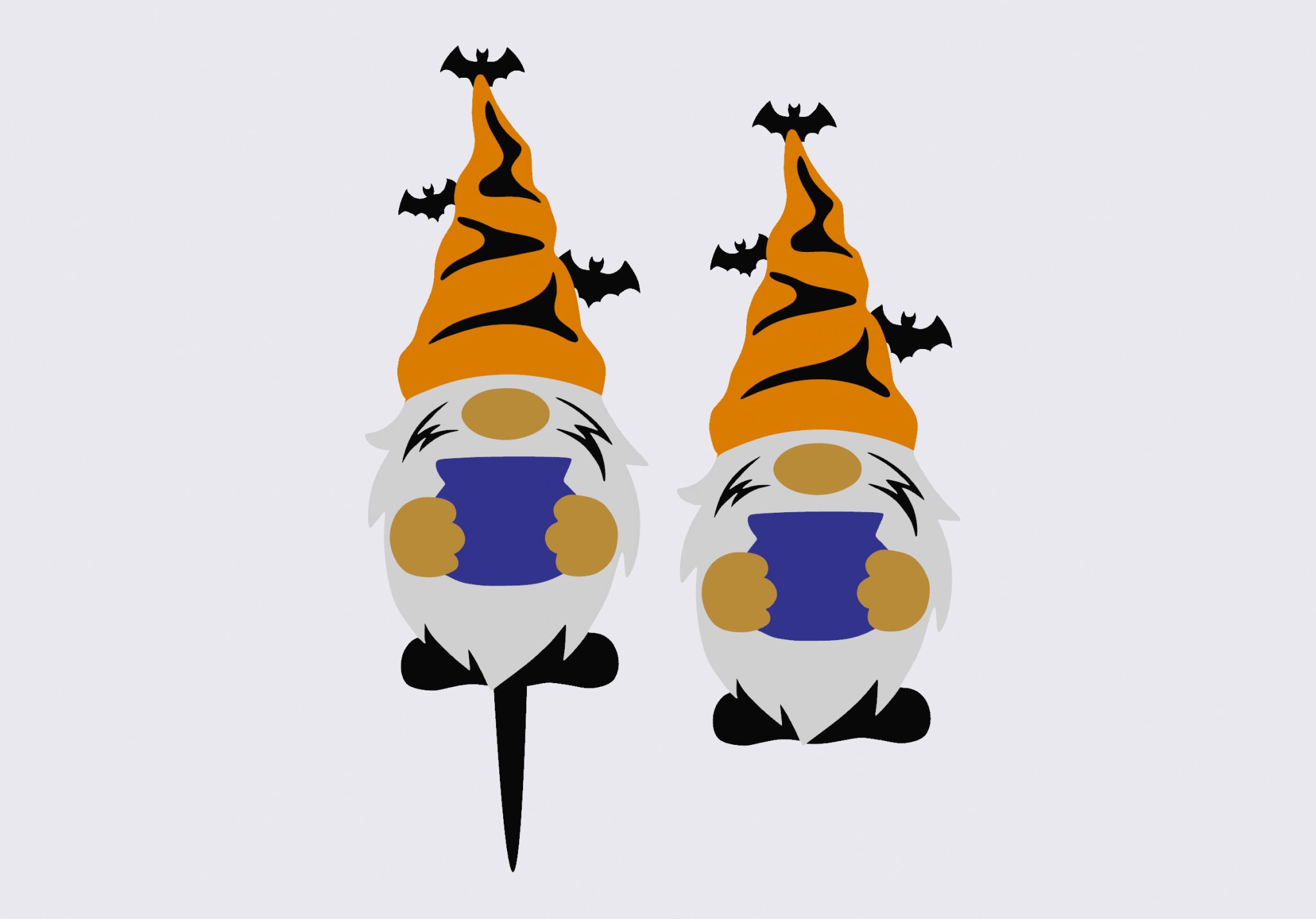 Nhân vật lùn Halloween với nồi thuốc và trang trí cỏ