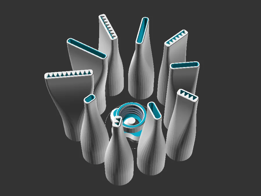 Vòi phun và nắp cho cartridge keo, silicone 15mm