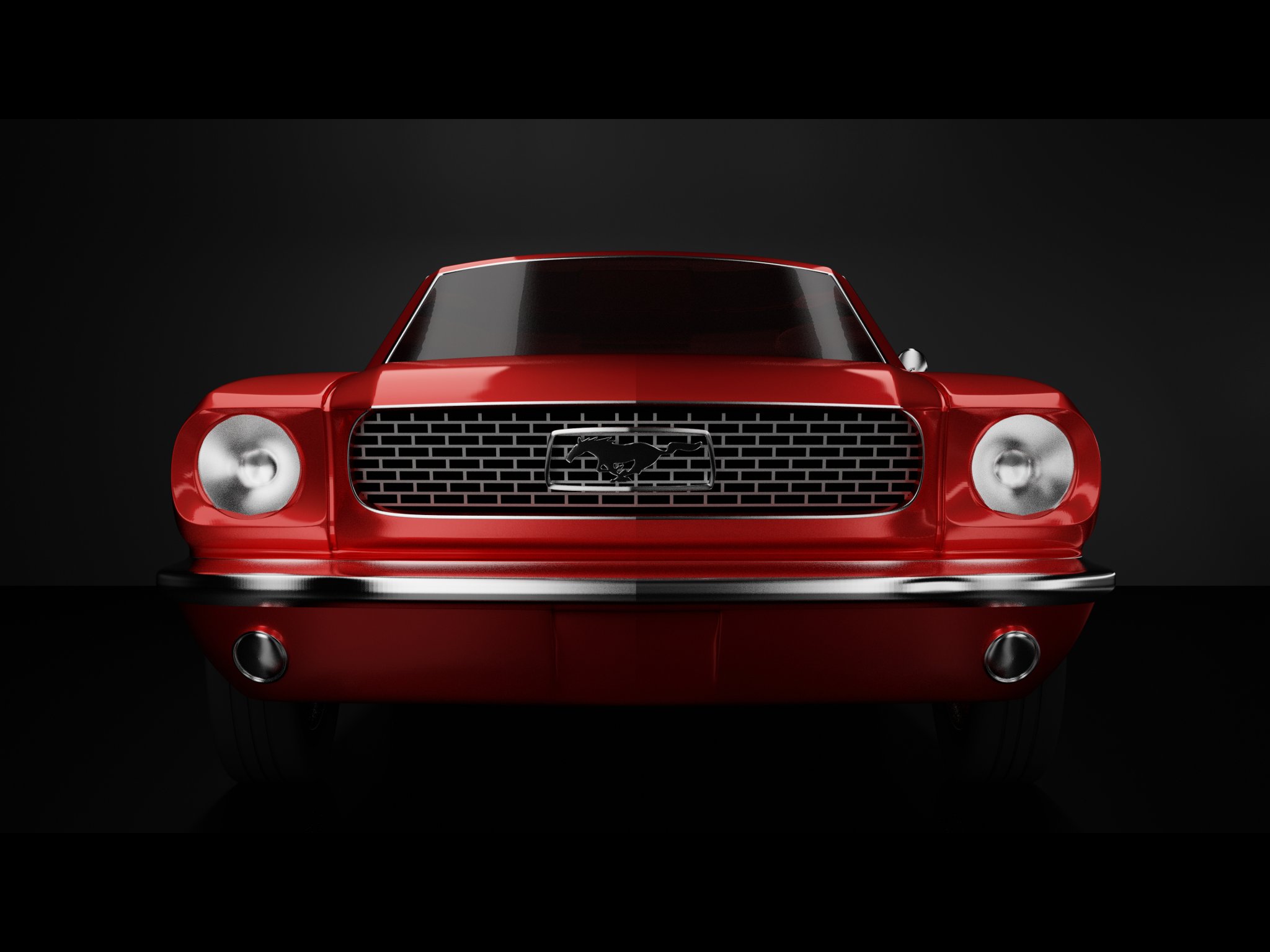 Mô hình xe Ford Mustang Coupe 1966 màu đỏ chi tiết cao