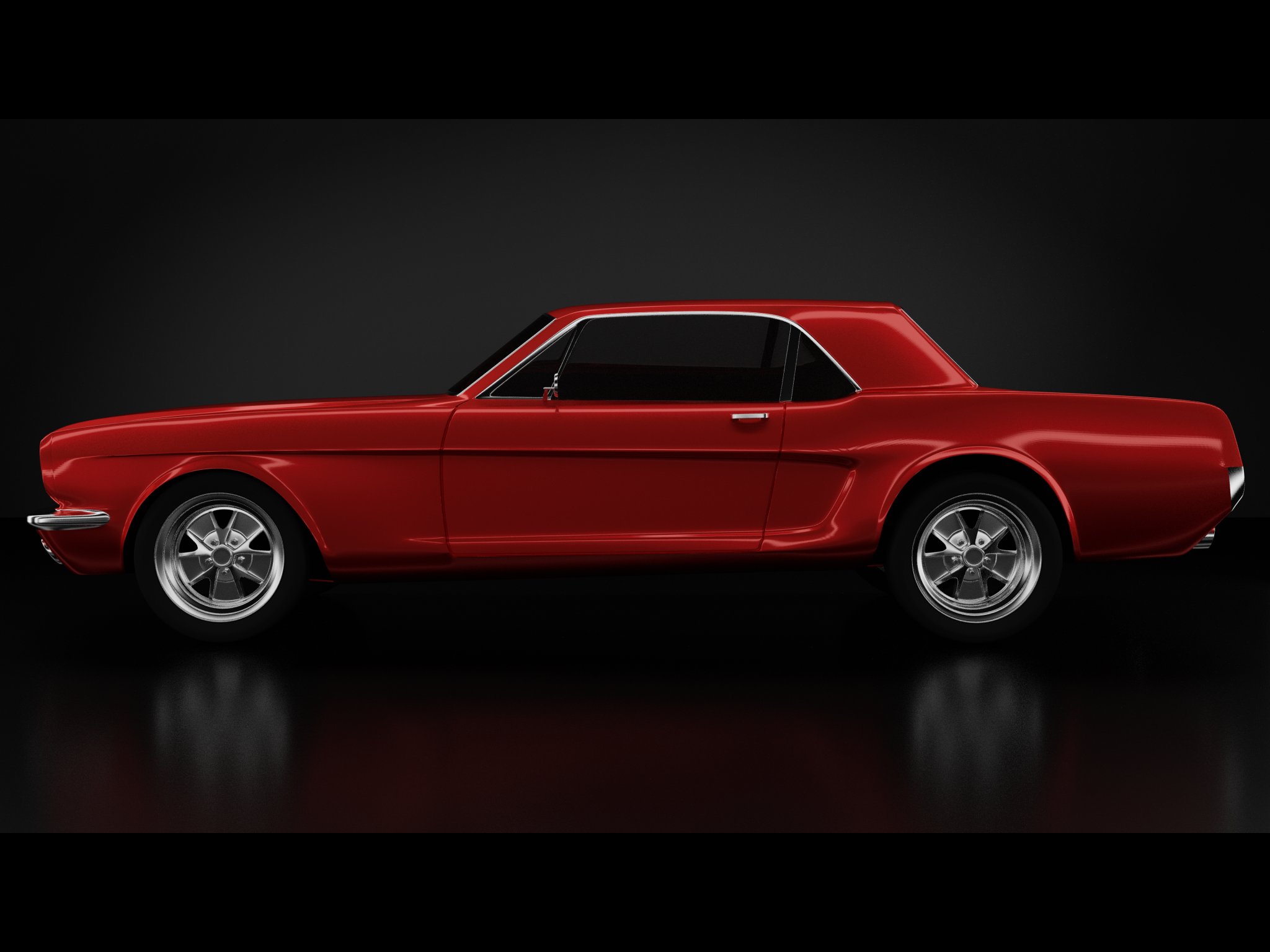Mô hình xe Ford Mustang Coupe 1966 màu đỏ chi tiết cao