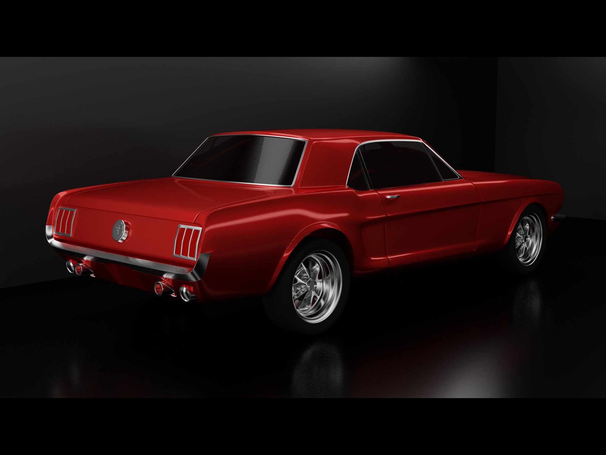 Mô hình xe Ford Mustang Coupe 1966 màu đỏ chi tiết cao