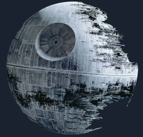 Trạm không gian Deathstar đang xây dựng trong Star Wars