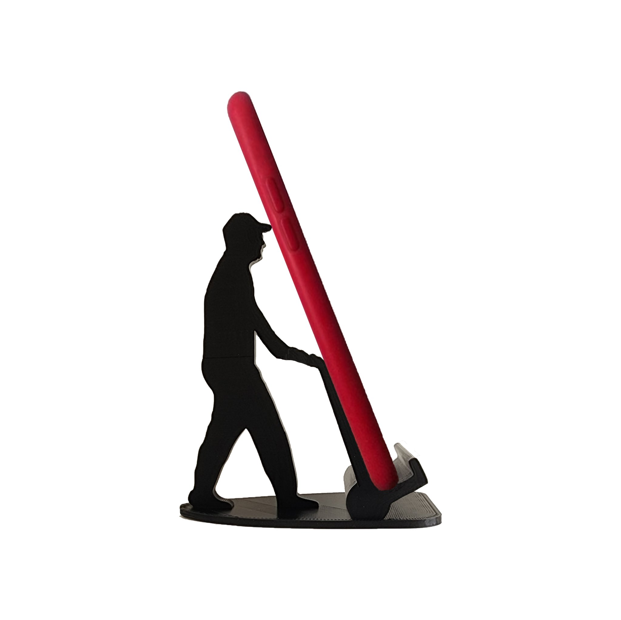 Người đàn ông mang điện thoại trên xe tải mini