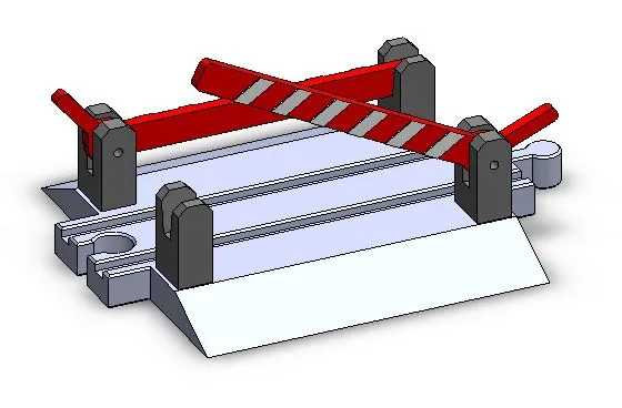 Cầu giao thông đường sắt có rào chắn cho tàu gỗ