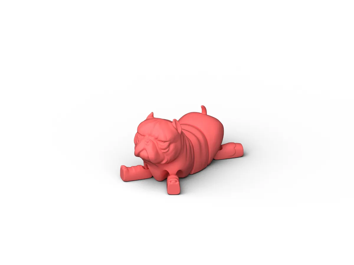 Chó bulldog linh hoạt dễ thương cho máy in 3D