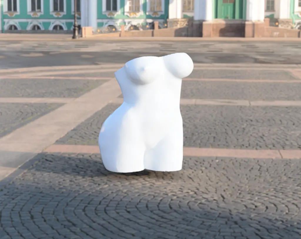 Bình hoa nữ khỏa thân nghệ thuật 3D