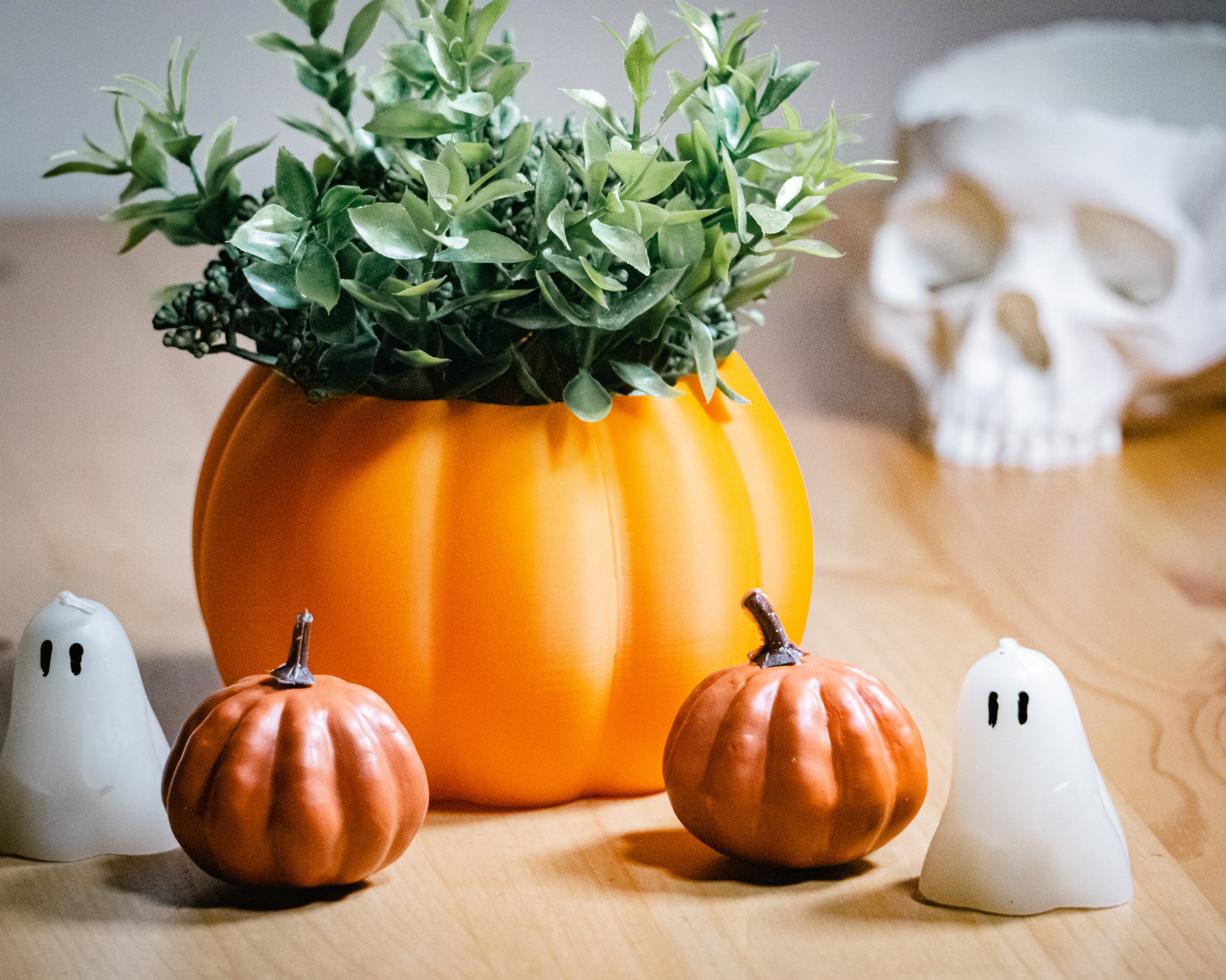 Chậu trồng bí ngô dễ in cho Halloween và mùa thu