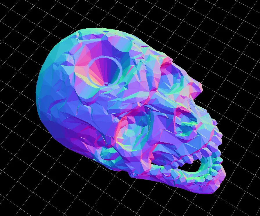 Giá đỡ bút hình đầu lâu phong cách Low Poly